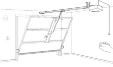 Non-projecting up-and-over garage door wiring setup
