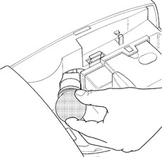 2. Unscrew the old bulb. Then screw in a new 230V 60W bulb with an E27 base.