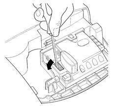 1. Pry off the plastic cover for the battery connector