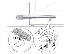 Mounting the NICE Toona operator on the front bracket