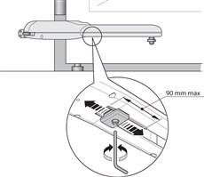 Adjusting the mechanical travel stop on the NICE Wingo operator