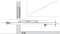 Height difference between the front and rear brackets