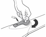 2. Insert the release key and turn it clockwise