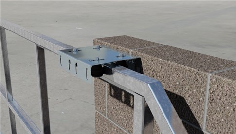 Top guide for sliding gate, 4 rollers