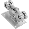 Stainless steel trolley with five bearing rollers for a cantilever sliding gate Stainless steel trolley with five bearing rollers for a cantilever sliding gate
