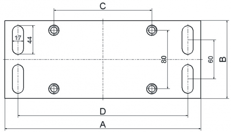 Trolley mounting plate dimensions Trolley mounting plate dimensions