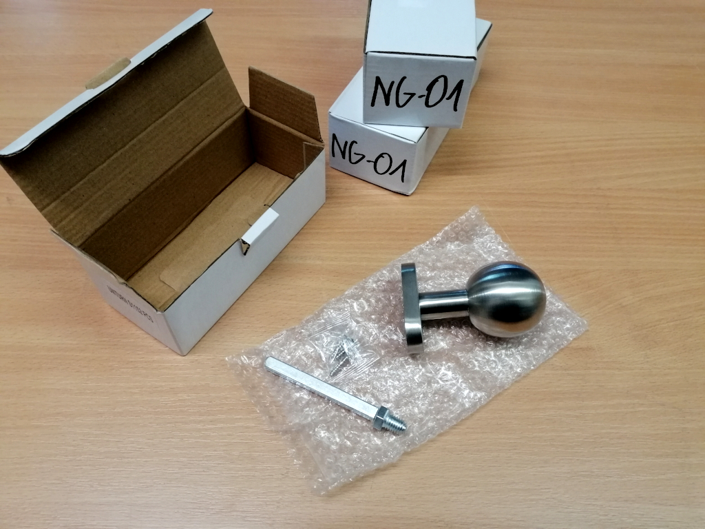 Brushed stainless steel knob for a handle Brushed stainless steel knob for a handle