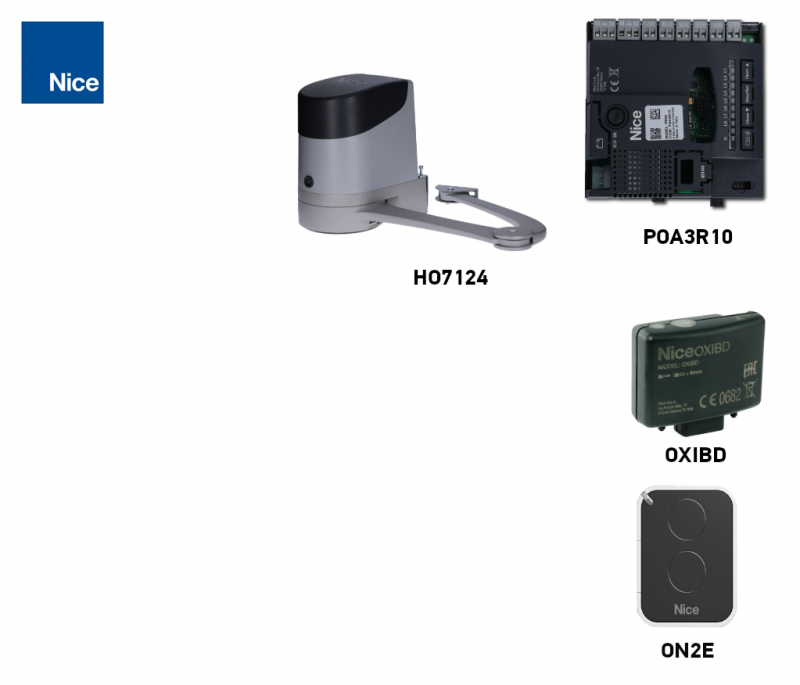 NICE HOPP operator kit for a single-leaf gate - leaf 2.4m/250kg