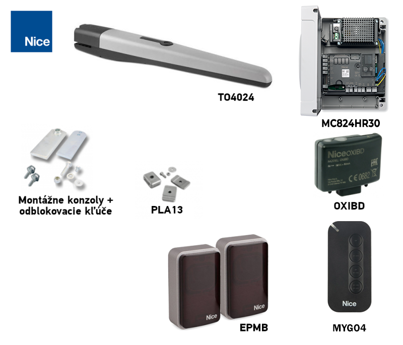 NICE Toona 4 TO4024 operator kit with photocells