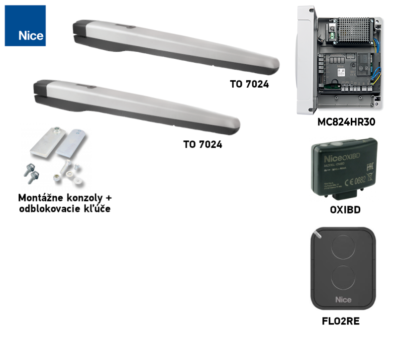 NICE Toona TO7024 kit for a double-leaf gate