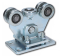 Adjustable trolley with five bearing rollers, zinc-plated