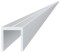 Aluminium U-shaped mounting profile for slats, 20.5 mm wide, 6 m
