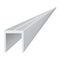Aluminium U-shaped mounting profile, unfinished, 20.5 mm wide, 3 m